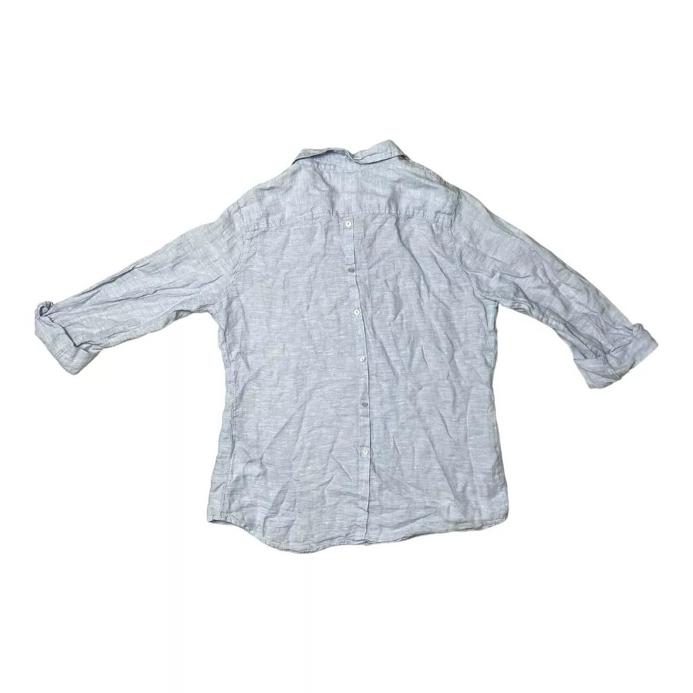 Sigrid Olsen Chambray Button Down Up Blouse Blue … - image 2